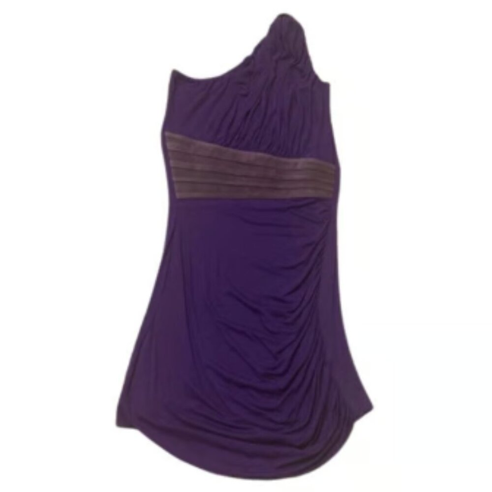 NWOT SKY Celeb Style One-Shoulder Mini Dress w Suede Accent Women's Size M